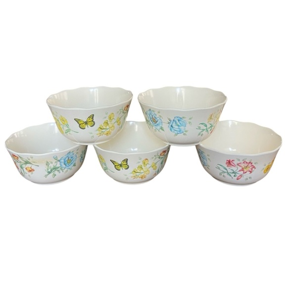 Lenox Other - Lenox White Melamine 5pc Pastel Bowl Butterfly Meadow Pattern